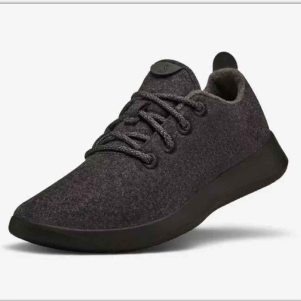Allbirds mens wool runners lace up merino wool sneakers neutral black size 11